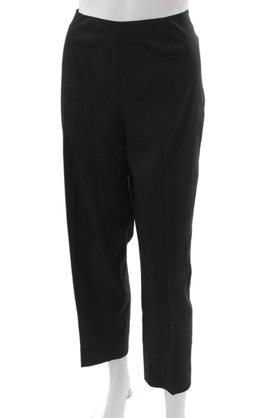 Piazza Sempione Unisex Cropped Black Silk Blend Pants Zip Size 48