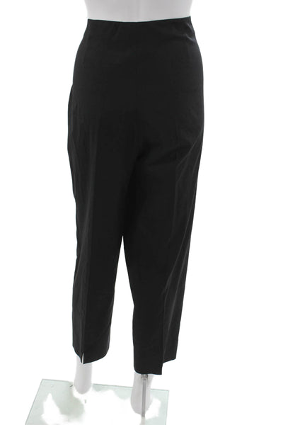 Piazza Sempione Unisex Cropped Black Silk Blend Pants Zip Size 48