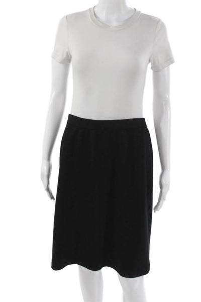 St. John Basics Women Black Straight Pencil Short Knit Skirt Size 10