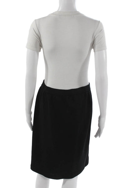 St. John Basics Women Black Straight Pencil Short Knit Skirt Size 10