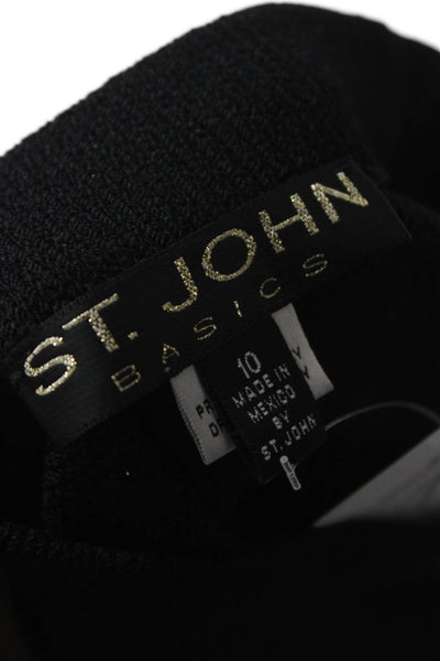 St. John Basics Women Black Straight Pencil Short Knit Skirt Size 10