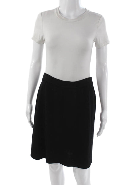 St. John Women A-Line Knit Skirt Black Short Pull On Size 10