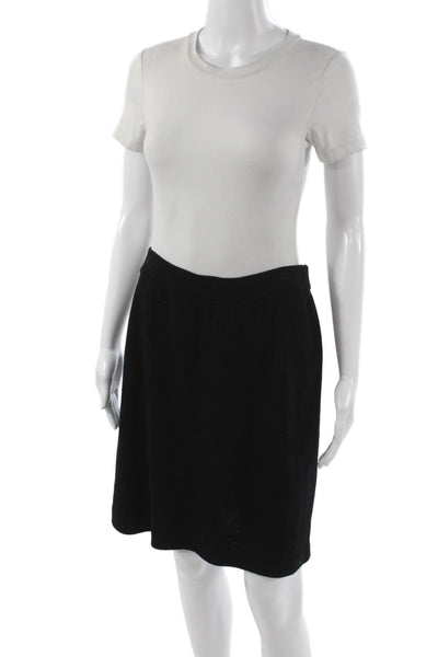St. John Women A-Line Knit Skirt Black Short Pull On Size 10