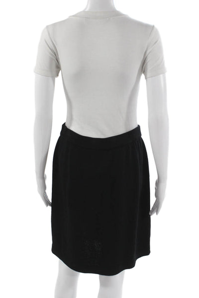 St. John Women A-Line Knit Skirt Black Short Pull On Size 10