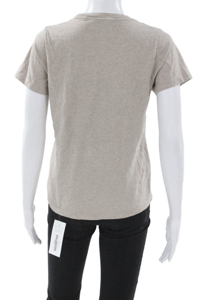 Brandy Melville Teens Beige Basic Cotton Crewneck Tee Size One Size