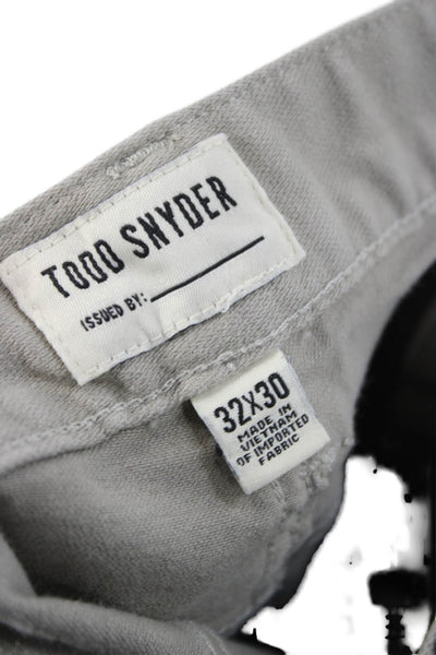 Todd Snyder Mens Gray Chino Pants Button Closure Size 32