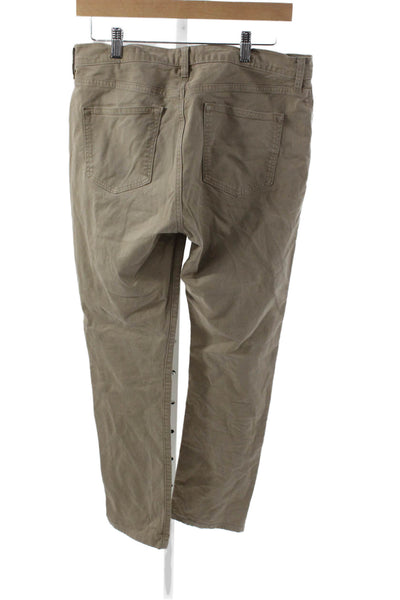 Flint and Tinder Mens Chino Pants Beige Cotton Button Closure Size 32