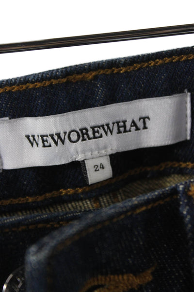 We Wore What Women Straight Blue Low Rise Cotton Jeans Size 24