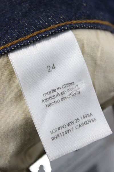 We Wore What Women Straight Blue Low Rise Cotton Jeans Size 24