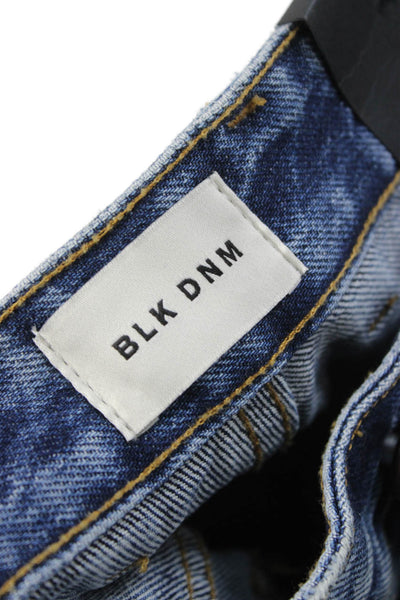 BLK DNM Unisex Straight Jeans Blue High Rise Cotton Button Size 27