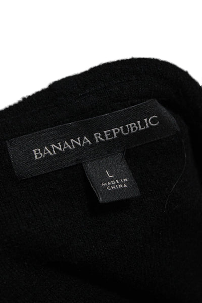 Banana Republic Womens Pullover Sweater Black Viscose Round Neck Size L