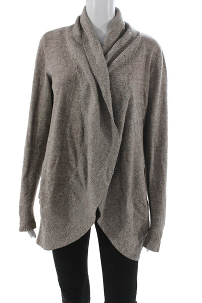 Barefoot Dreams Women Brown Cowl Neck Long Sleeve Cardigan Nylon Cozy Size M
