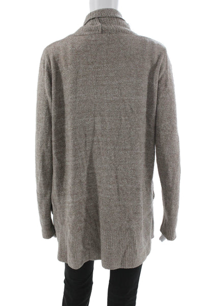 Barefoot Dreams Women Brown Cowl Neck Long Sleeve Cardigan Nylon Cozy Size M