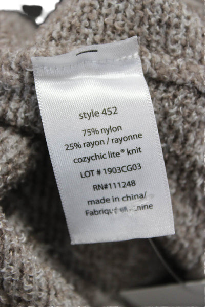 Barefoot Dreams Women Brown Cowl Neck Long Sleeve Cardigan Nylon Cozy Size M