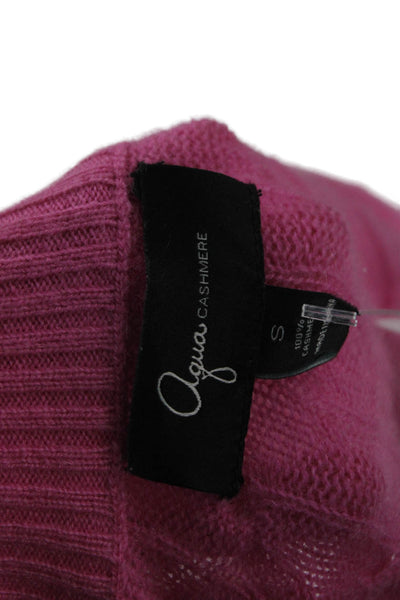 Aqua Cashmere Women Pink Cashmere Mock Neck Long Sleeve Cardigan Size S