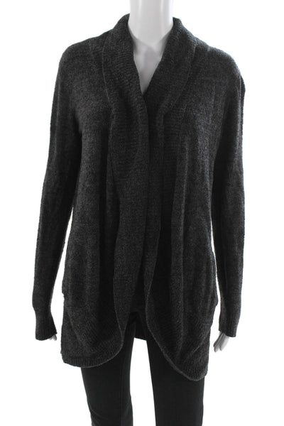 Barefoot Dreams® Women Cardigan Gray Collared Long Sleeve Size M