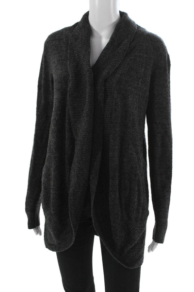 Barefoot Dreams® Women Cardigan Gray Collared Long Sleeve Size M