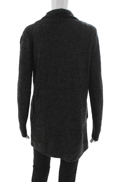 Barefoot Dreams® Women Cardigan Gray Collared Long Sleeve Size M