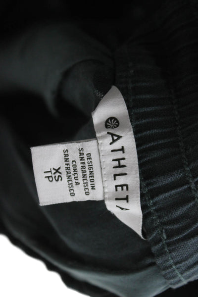 Athleta Womens Cropped Linen Pants Gray Drawstring Size XS