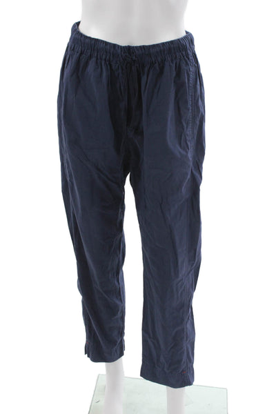 Xirena Women Casual Pants Blue Cotton Drawstring Size M