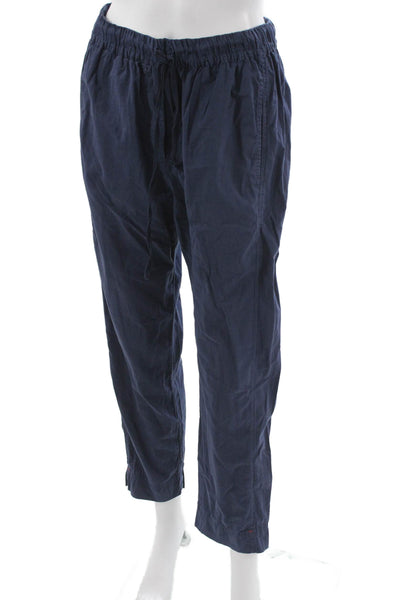 Xirena Women Casual Pants Blue Cotton Drawstring Size M