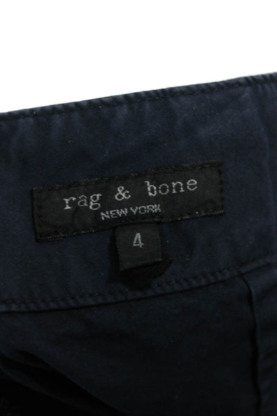 Rag & Bone Women Blue Cotton Solid Zip Pants Size 4
