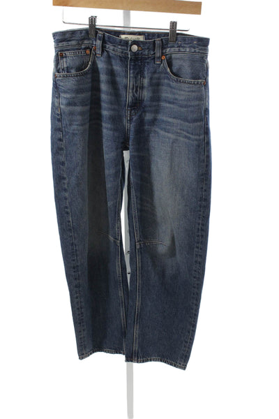 Madewell Womens Straight Jeans Blue High Rise Button Cotton Size 25