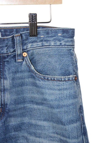 Madewell Womens Straight Jeans Blue High Rise Button Cotton Size 25