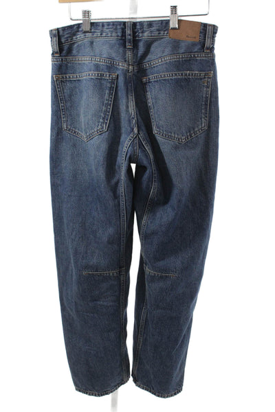 Madewell Womens Straight Jeans Blue High Rise Button Cotton Size 25