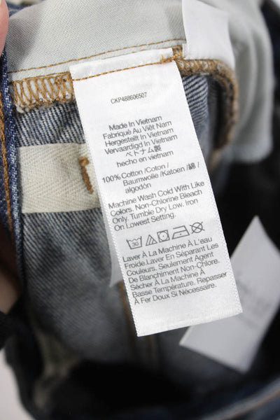 Madewell Womens Straight Jeans Blue High Rise Button Cotton Size 25