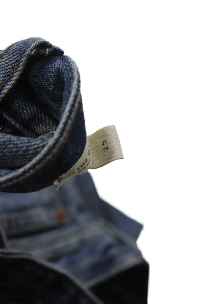 Madewell Womens Straight Jeans Blue High Rise Button Cotton Size 25