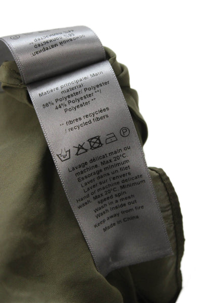 Zadig & Voltaire Women Green V-Neck Knee Length Short Sleeve Dress Size XS