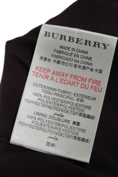 Burberry London Womens Sheath Dress Brown V-Neck Short Sleeve Knee Size 2