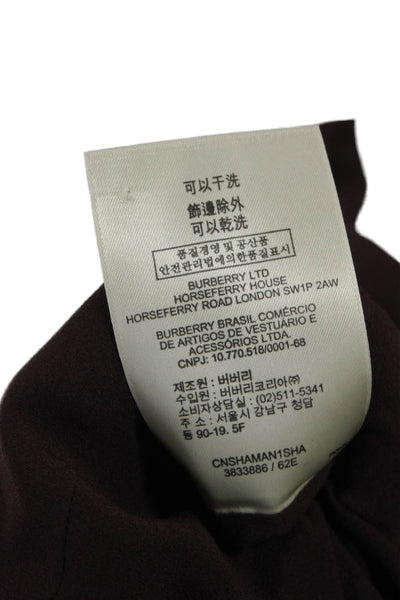 Burberry London Womens Sheath Dress Brown V-Neck Short Sleeve Knee Size 2