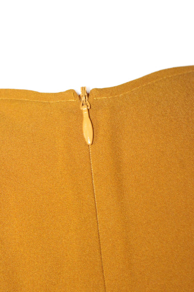Longchamp Women Shift Dress Yellow Silk Colorblock 3/4 Sleeve Knee Size 36