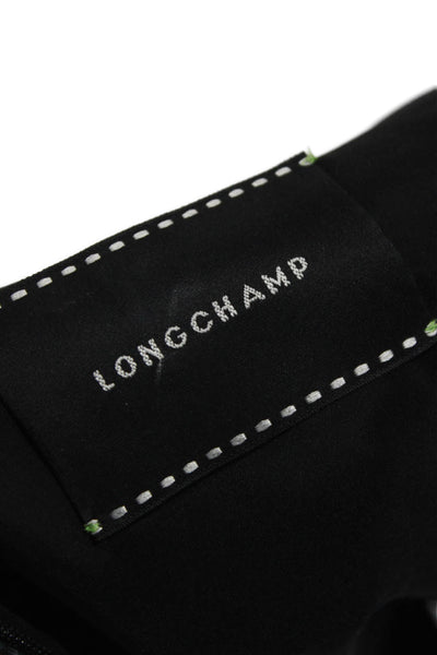 Longchamp Women Sheath Dress Black Animal Print Sleeveless Size 36