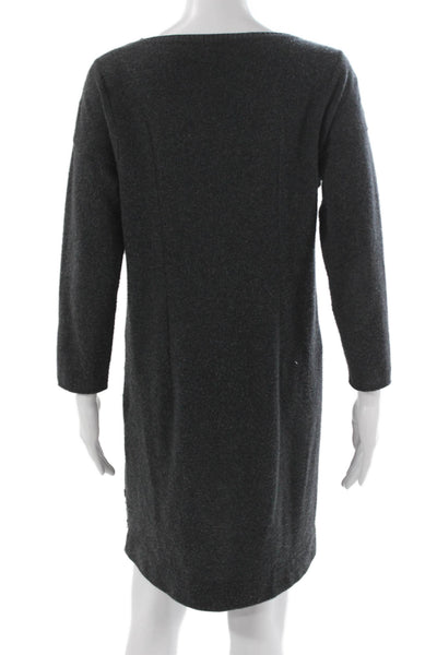 Fabiana Filippi Womens Sweater Dress Gray Knit Long Sleeve Round Neck Size S