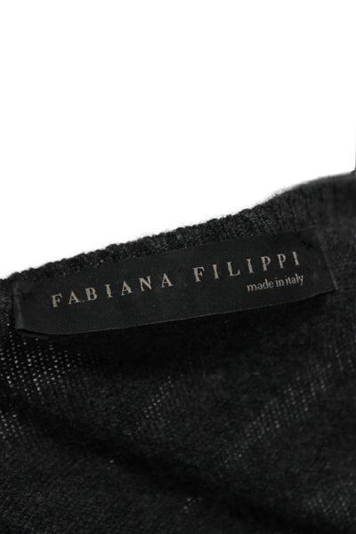 Fabiana Filippi Womens Sweater Dress Gray Knit Long Sleeve Round Neck Size S