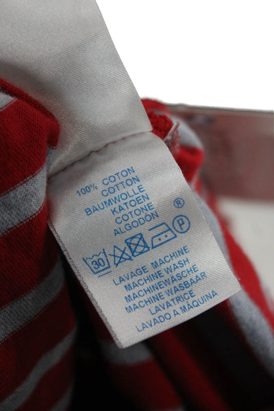 Saint James L'Atelier Women Red Striped Boat Neck Long Sleeve T-Shirt Size 4