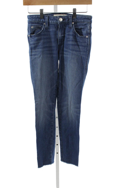 Amo Unisex Adults Skinny Jeans Blue Denim Mid Rise Size 26