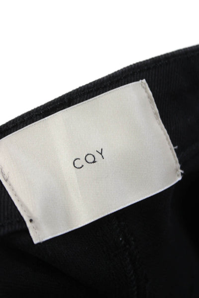 CQY Womens Black Straight Jeans High Rise Cotton Blend Button Size 26