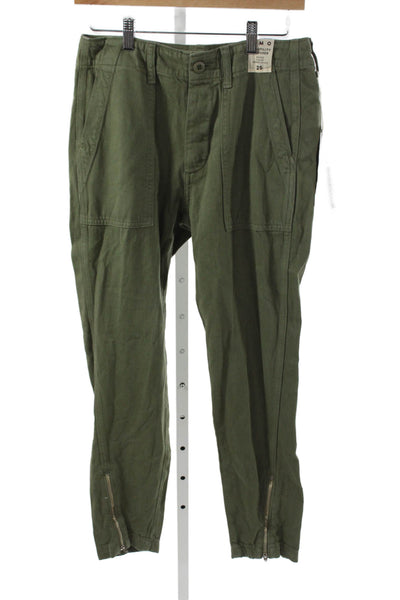 Amo Women Chino Pants Green Button Size 25