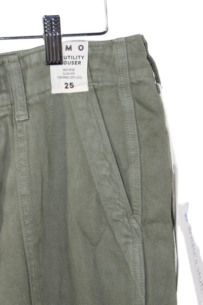 Amo Women Chino Pants Green Button Size 25