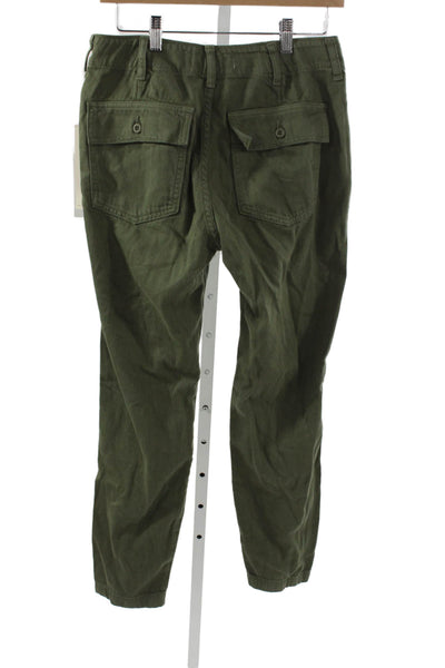 Amo Women Chino Pants Green Button Size 25