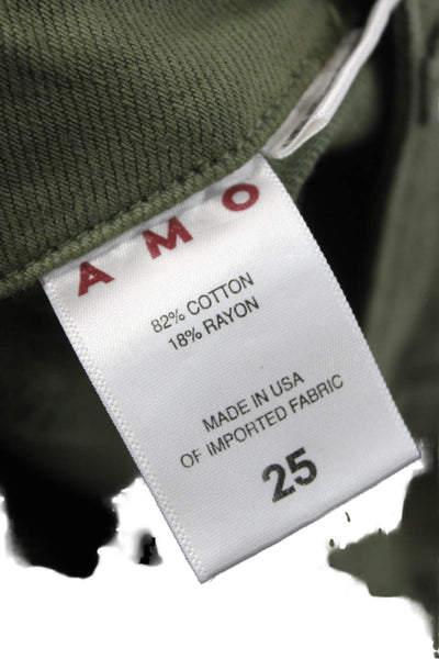 Amo Women Chino Pants Green Button Size 25