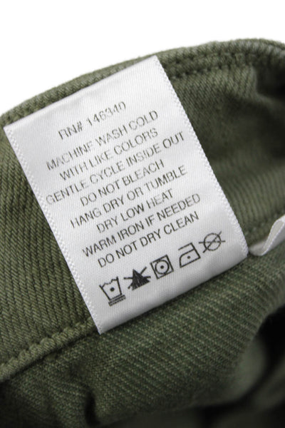 Amo Women Chino Pants Green Button Size 25