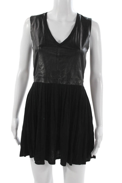 AIKO Womens Pleated Viscose Black Skirt Zip Short Waist 38 Size XS