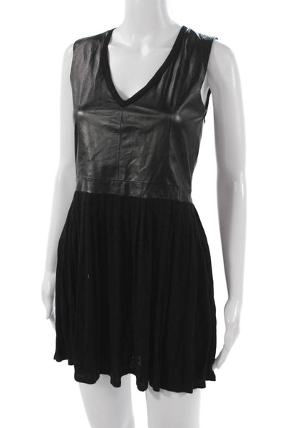 AIKO Womens Pleated Viscose Black Skirt Zip Short Waist 38 Size XS