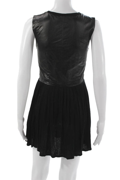 AIKO Womens Pleated Viscose Black Skirt Zip Short Waist 38 Size XS