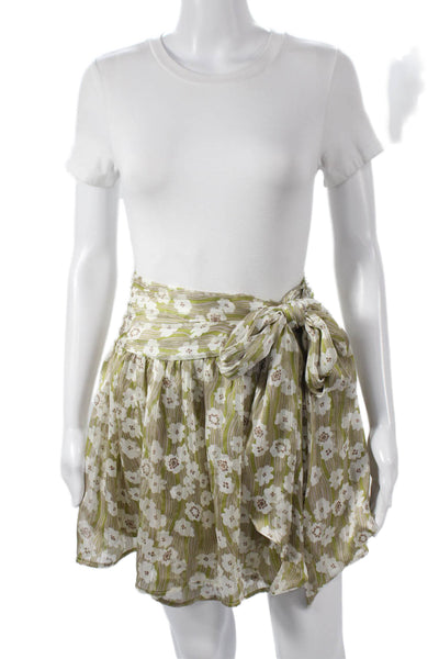Sabina Musayev Womens Wrap Skirt Multicolor Floral Polyester Button Mini Size S